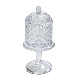 Φοντανιέρα Με Πόδι Και Καπάκι ORT128 12x12x25cm Clear Espiel Γυαλί