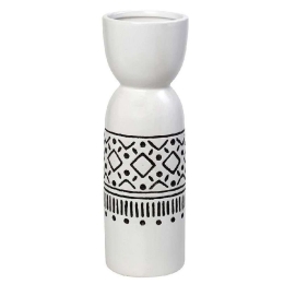 Βάζο Tribal CER2301 12x12x37,5cm White-Black Espiel Κεραμικό