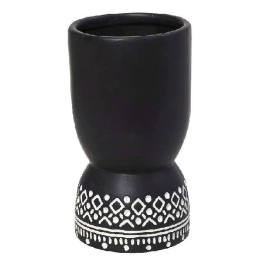 Βάζο Tribal CER2308 12,5x12,5x22,5cm Black-White Espiel Κεραμικό