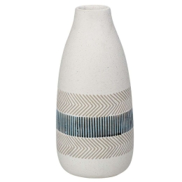 Βάζο CER2310 16,5x16,5x37cm White-Light Blue Espiel Κεραμικό