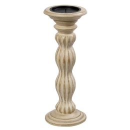 Κηροπήγιο Σκαλιστό PIG213 38cm Cream Espiel Ξύλο