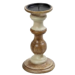 Κηροπήγιο PIG206 23cm Cream-Brown Espiel Ξύλο
