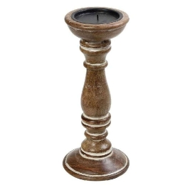 Κηροπήγιο PIG212 23cm Brown Espiel Ξύλο