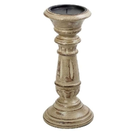 Κηροπήγιο PIG218 23cm Brown-Green Espiel Ξύλο