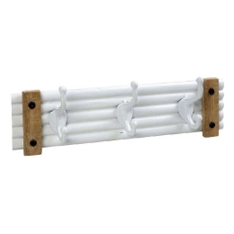 Κρεμάστρα Τοίχου 3 Θέσεων ICY304 40x8,3x12,5cm White Espiel Μέταλλο,Ξύλο