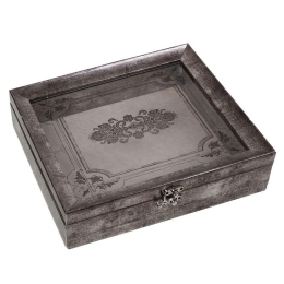 Διακοσμητικό Κουτί Με Καπάκι MAF221 30x26x6cm Silver Espiel Πολυρεσίνη