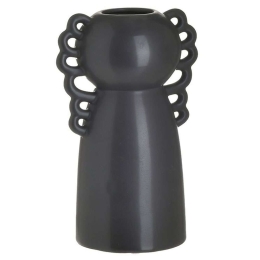 Βάζο Διακοσμητικό 3-70-248-0023 16x12x25cm Black Inart Κεραμικό