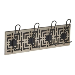 Κρεμάστρα 6-70-874-0016 40x5x12cm Natural-Black Click Μέταλλο,Ξύλο