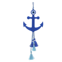 Διακοσμητικό Κρεμαστό Άγκυρα 3-70-796-0009 11x28cm Blue Inart Πλαστικό