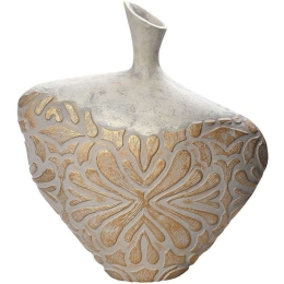Διακοσμητικό Βάζο LIF139 45,7x15,8x50,8cm White-Gold Espiel Χαρτί