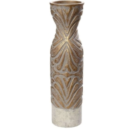 Διακοσμητικό Βάζο LIF140 15,2x15,2x55,8cm White-Gold Espiel Χαρτί