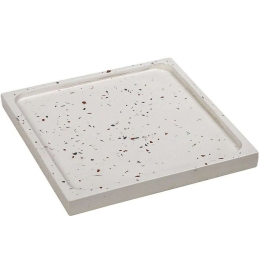 Διακοσμητική Πιατέλα Μωσαϊκό TZL102 22x22x2cm White Espiel Τσιμέντο