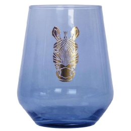 Ποτήρι Ουίσκι Jungle Zebra RAB623K6 8,9x11cm 425ml Blue-Gold Espiel Γυαλί