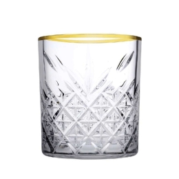 Ποτήρι Ουίσκι Timeless SP52790G4GD Φ8,5x9,6cm 355ml Clear-Gold Espiel Γυαλί