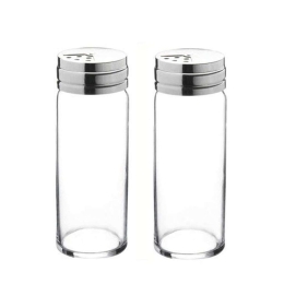 Αλατοπίπερο Basic SP43890G2 240ml Clear-Silver Espiel Ατσάλι,Γυαλί