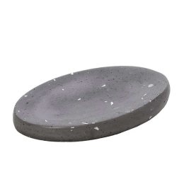 Σαπoυνοθήκη Οβάλ TZB109 14x9x2cm Dark Grey Espiel Τσιμέντο