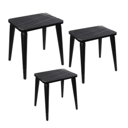 Τραπεζάκια Ζιγκόν (Σετ 3Τμχ) SOY106 60/45/30cm Black Espiel