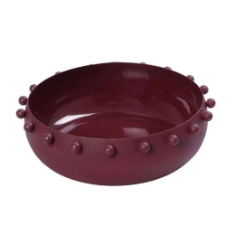 Διακοσμητικό Μπωλ AKA245 20cm Bordeaux Espiel Μέταλλο