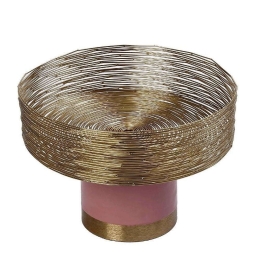 Διακοσμητικό Μπωλ Με Πόδι AKA211 25cm Pink-Gold Espiel Μέταλλο