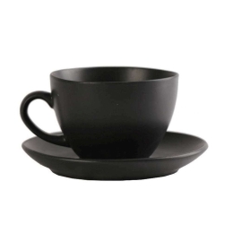 Φλιτζάνι Cappuccino Με Πιατάκι Morgan OW2050K6 290ml Black Espiel Πορσελάνη