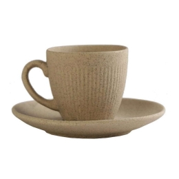 Φλιτζάνι Καφέ Με Πιατάκι Gobi OW2011K6 80ml Beige Espiel Πορσελάνη