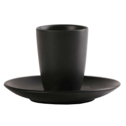 Φλιτζάνι Καφέ Με Πιατάκι Morgan OW2053K6 80ml Black Espiel Πορσελάνη