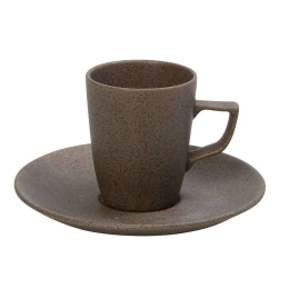 Φλιτζάνι Καφέ Με Πιατάκι Morgan OW2073K6 80ml Brown Espiel Πορσελάνη