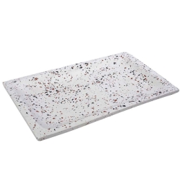 Διακοσμητική Πιατέλα Ορθογώνια TZL120 43x27x4cm White Espiel Τσιμέντο