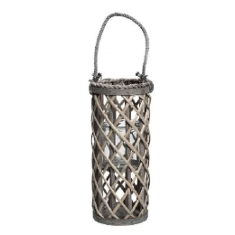 Φανάρι LUX212 Φ18x50cm Brown Espiel Ξύλο
