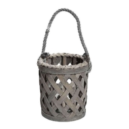 Φανάρι LUX220K4 Φ14x12cm Brown Espiel Ξύλο