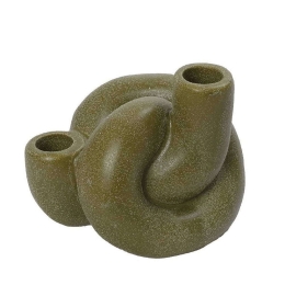 Κηροπήγιο Κεραμικό 2 Θέσεων KLA334K4 11x11cm Green Espiel Κεραμικό