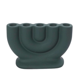 Κηροπήγιο Κεραμικό 5 Θέσεων KLA306K1 8,5x13,5cm Dark Green Espiel Κεραμικό