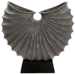 Διακοσμητικό Επιτραπέζιο Lucky Horn TAS104 31x12x30,5cm Grey-Black Espiel Κεραμικό,Ξύλο