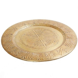 Διακοσμητικός Δίσκος Με Ανάγλυφο LAK504 Φ40x1cm Gold Espiel Αλουμίνιο