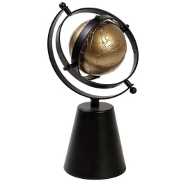 Υδρόγειος Σφαίρα GOR113 9x2,5x13,5cm Black-Gold Espiel Πολυρεσίνη