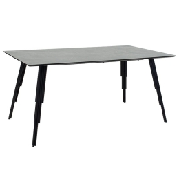 Τραπέζι Lifo pakoworld MDF ανθρακί cement-μαύρο 160x90x75εκ