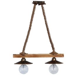 Φωτιστικό Οροφής UT-150RAGA 2/L Rope Up 31-0879 Natural Μέταλλο,Ξύλο