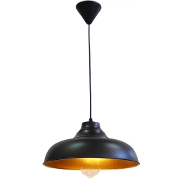 Φωτιστικό Οροφής LM-300 1/L BL-GL 34-0041 Black Μέταλλο