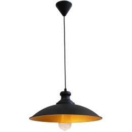Φωτιστικό Οροφής LM-320 1/L BL-GL 34-0042 Black Μέταλλο