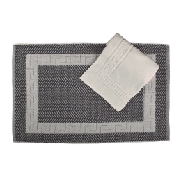 Πατάκι Ξενοδοχείου Μαίανδρος Grey 100% Cotton 50Χ75 50x75cm 100% Βαμβάκι