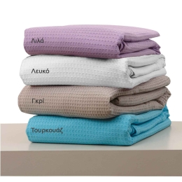 Κουβέρτα Πικέ Στέφανι Λιλά Viopros King Size 240x260cm 100% Βαμβάκι