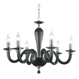Φωτιστικό Οροφής LP Ravel/6L-Nero Black Ondaluce Γυαλί