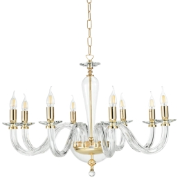 Φωτιστικό Οροφής LP Ravel/8L-Trasp-Oro Gold Ondaluce Γυαλί