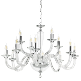 Φωτιστικό Οροφής LP Ravel/12L-Trasp-Cromo Silver Ondaluce Γυαλί