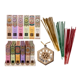 Αρωματικά sticks, Karma, με διακοσμητική θήκη, 6 σχέδια, 40 τεμ./σετ,72/display 2,4 x 6,4 x 29,8 εκ.