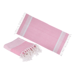 Λευκή ροζ πετσέτα Fouta  80 x 170 cm, 80% βαμβάκι  20% πολυεστέρας