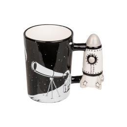 Κούπα Spaceman με χερούλι Rocket, 14 x 12 εκ., ντολομίτης, 300 ml