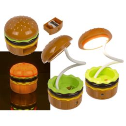 LED-Επιτραπέζιο φωτιστικό, burger, περ. 25 x 8 cm, μπαταρία 500 mAh, επαναφορτιζόμενη
