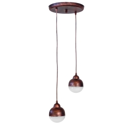 Φωτιστικό Οροφής Δίφωτο  C010PENDEL   31-0670 Copper PVC