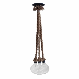 Φωτιστικό Οροφής Τρίφωτο UT-3 31-0196  Brown Σχοινί